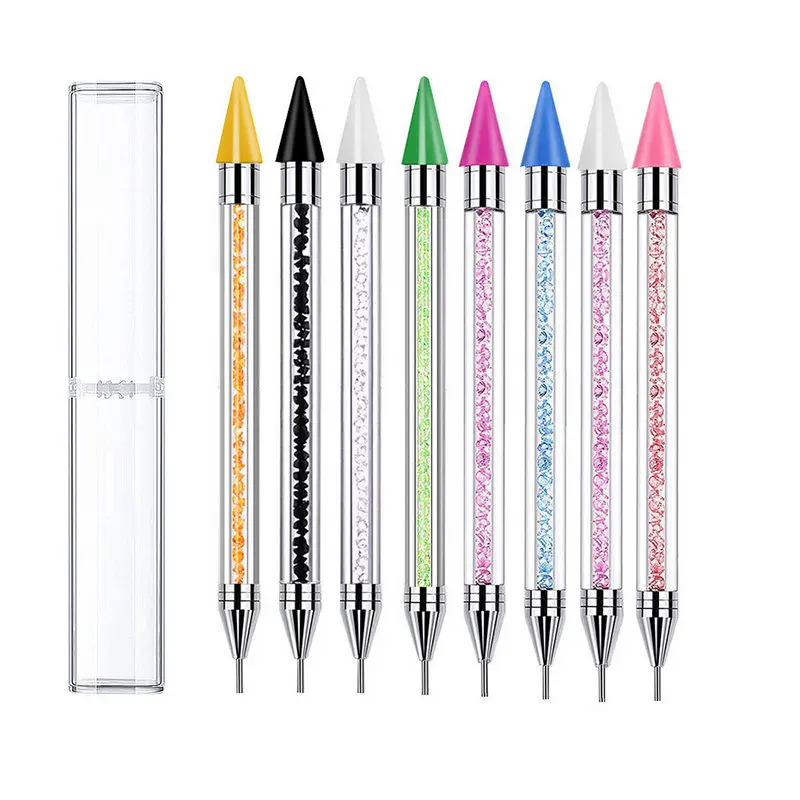 

Nail point drill pen silicone crayon double-ended suction drill pen tool set with pen case sticky pen double-ended nail art pen