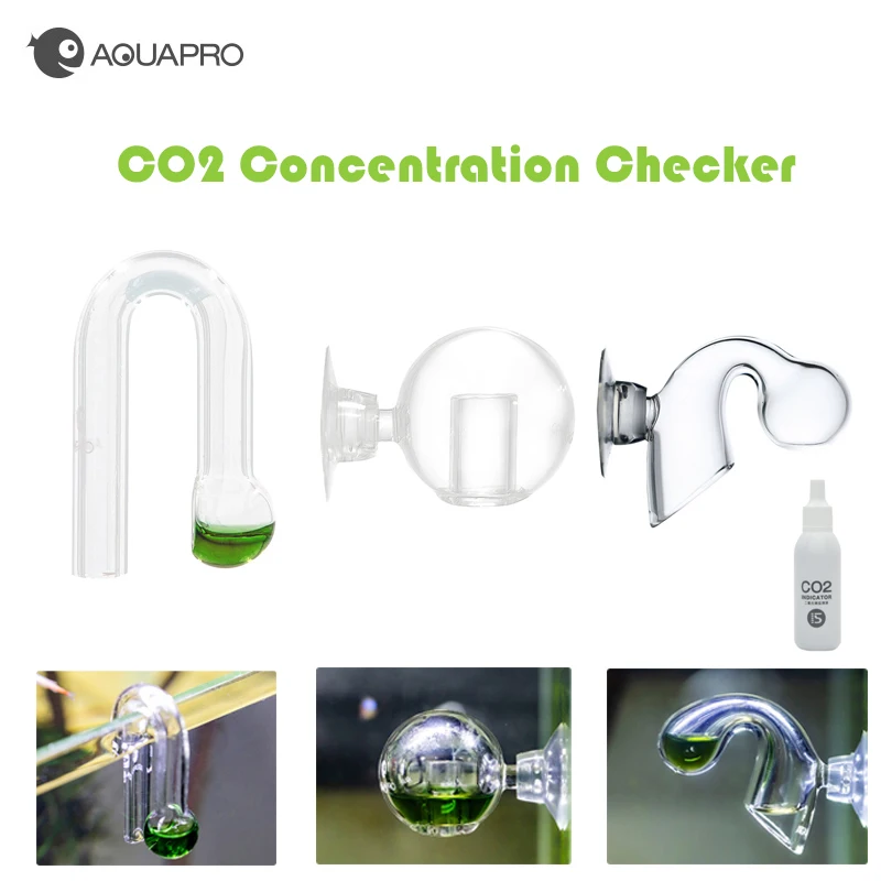 

Glass CO2 Concentration Checker Drop Indicator Monitor Test Liquid ADA Style Aquarium Hang On Fish Tank Aquatic Plant Detector