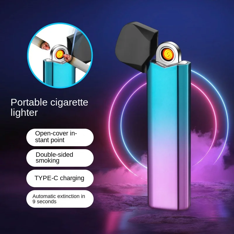 

Lightweight bright color TYPE-C rechargeable lighter portable multi-color double-sided cigarette lighter