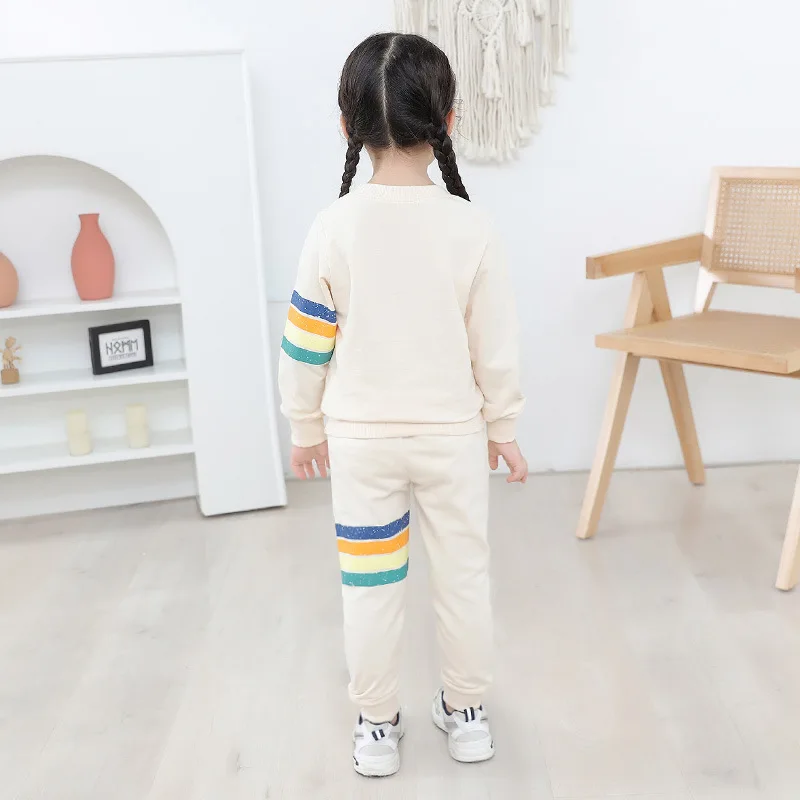 2021 Spring Baby Casual Tracksuit Children Boy Girl Cotton Hoodies Sweatshirt Pants 2Pcs/Sets Kids Sport Suit Infant Clothing