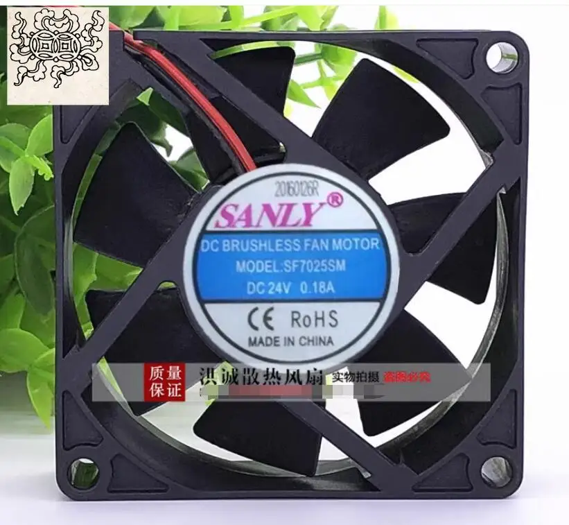 Фото Ltsf для SANLY SF7025SM DC 24 В 0,18 А 70x70x25 мм 2-проводной охлаждающий вентилятор для сервера7 см №1