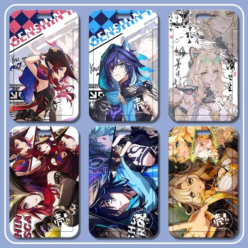 Genshin Impact Chasca Ororon Xilonen Защитная пленка для карт Аниме Обложка удостоверения