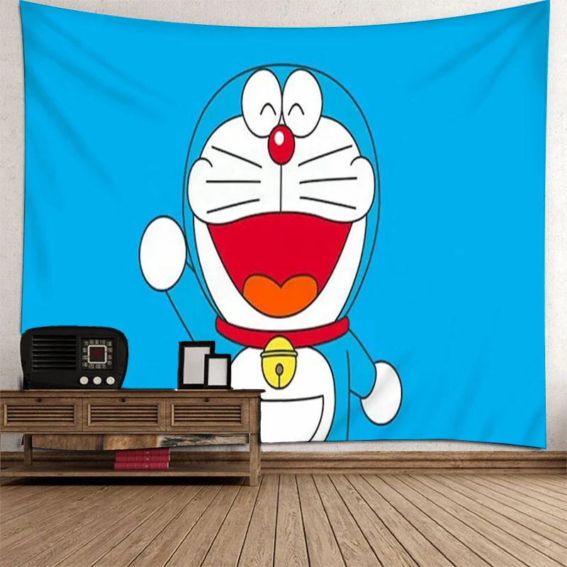 

Doraemon Decorative Wall Tapestry Cute Room Decor Tapestries Aesthetic Boho Home Anime Macramé Hanging Decoration Accessories