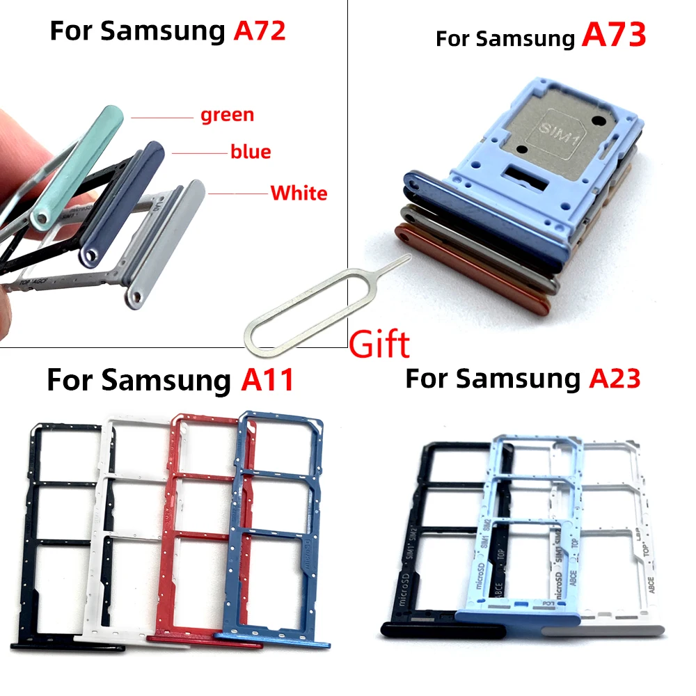

10Pcs For Samsung Galaxy A11 A23 A72 A73 Sim Dual Card Socket Slot Tray Reader Holder Replacement Sim Port Tray Spare Parts
