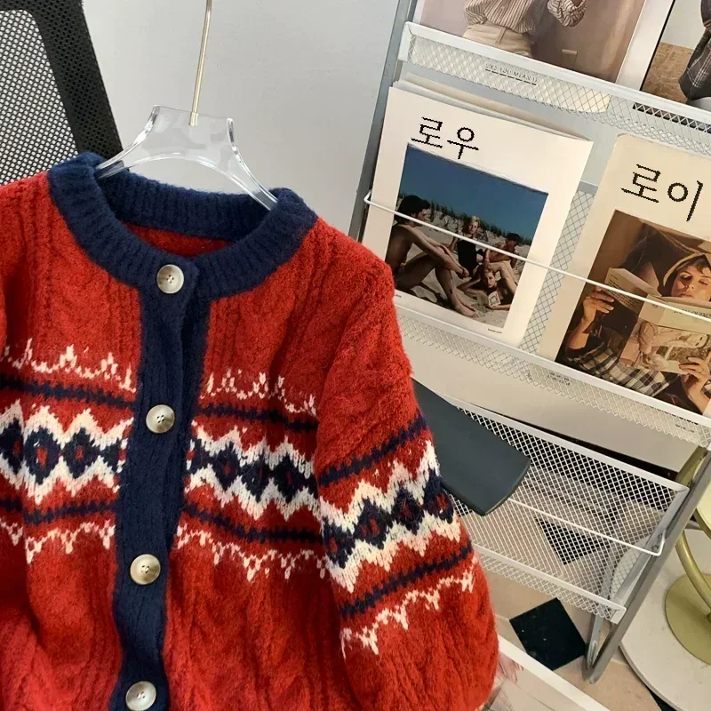 Высококачественный универсальный свитер в стиле ретро для женщин на осень и зиму