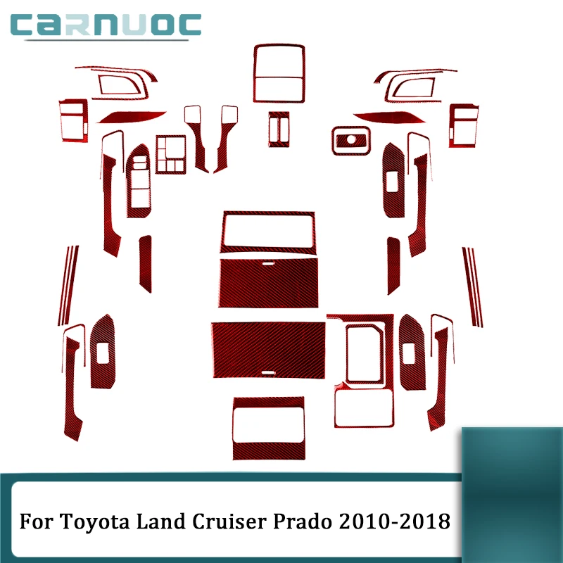 Красные наклейки из углеродного волокна для Toyota Land Cruiser Prado 2010 2011 2012 2013 2014 2015 2016 2017