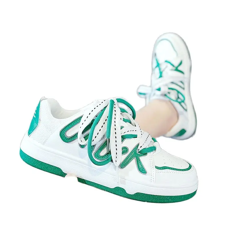

HUAXI 2023 New Lace Up Casual Sport Shoes for Women Comfortable Soft Flat Shoes Ladies Fashion Breathable Mesh Walking