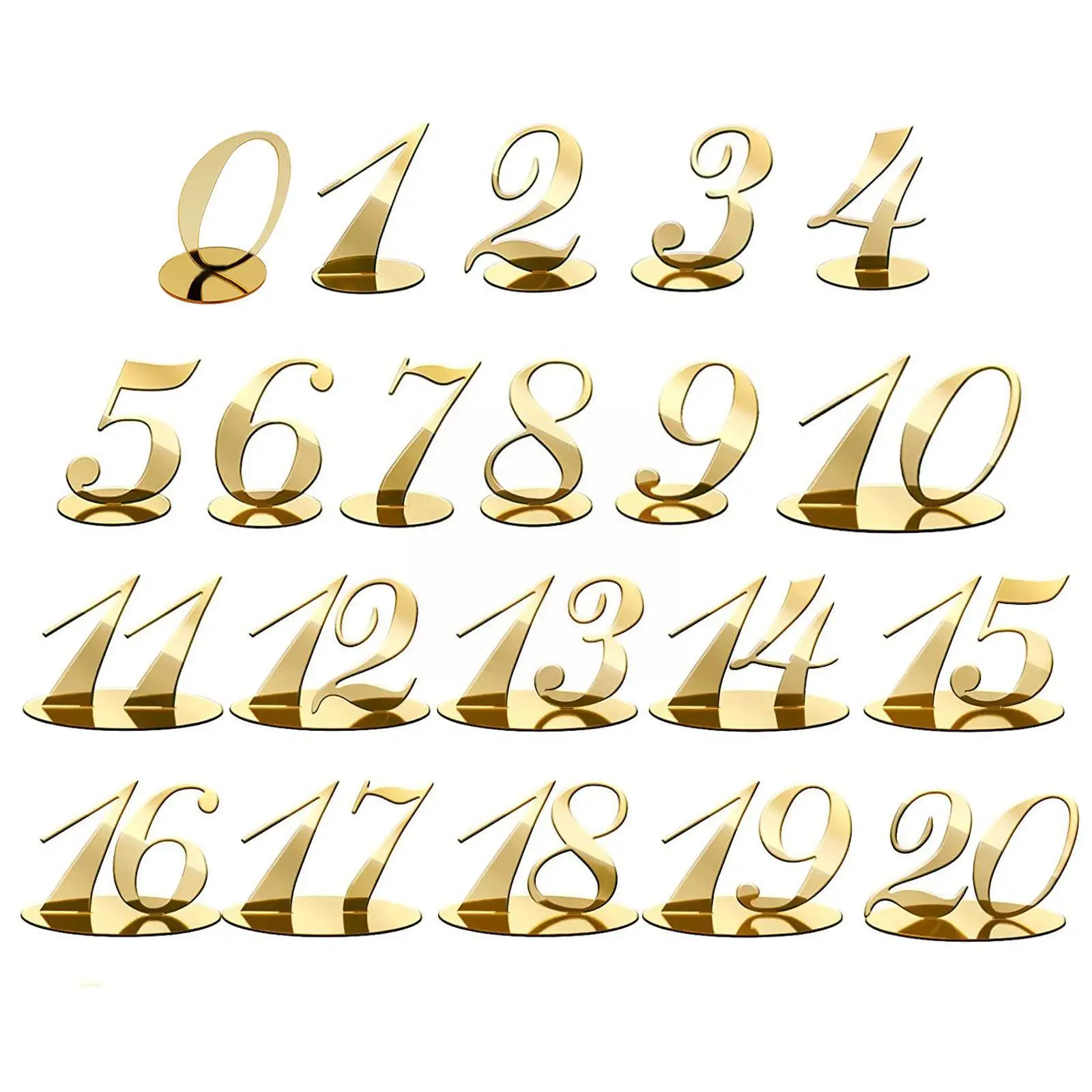 

10 Pcs/set Table Number Plate Number 0-10 11-20 Table Numbers Set With Base For Home Party Wedding Birthday Supplies