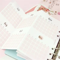 5pcs a5a6 daily weekly planning refills three fold inner paper for 6 hole binder diy hand account stationery office supplies