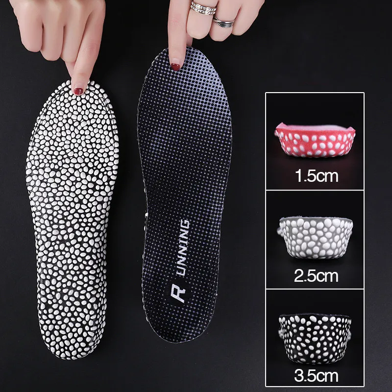 

Invisible Height Increase Insoles For Shoes Men Women Sweat Breathable Shock Absorption Increased Pad Popcorn Shoe Lifts Inserts