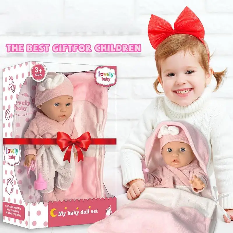waterproof realistyczna lalka Reborn maluch 12-calowa ręcznie malowana żywa z butelką na ubranka i smoczkiem