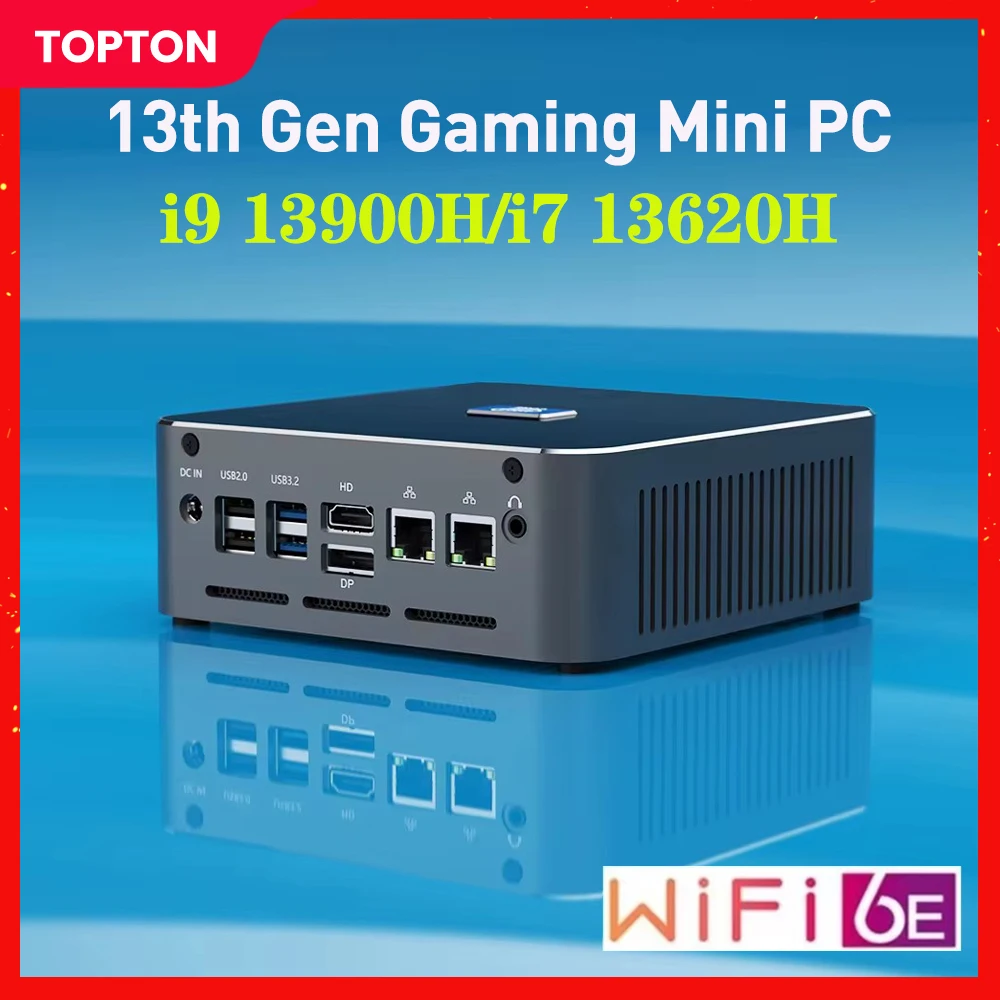 Игровой мини-ПК Topton 13-го поколения Intel i9 13900H i7 13620H игровой пк Windows 11 2 * DDR5 NVMe 2*2 5G LAN 8K