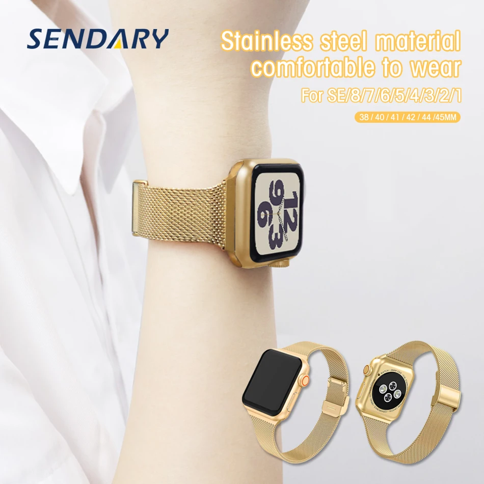 Slim Watch Band for Apple Watch SE 8/7/6/5/4/3/2/1 38MM 40MM 41MM Metal Bracelet Loop Strap 42MM 44MM 45MM Wrist Watchband