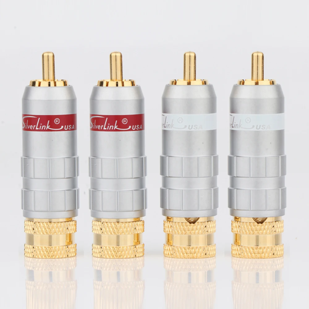 Silverlink Hot Selling High Quality  HIFI Audio Video Cable Adapter Solders Gold Plated RCA Plug RCA Connector