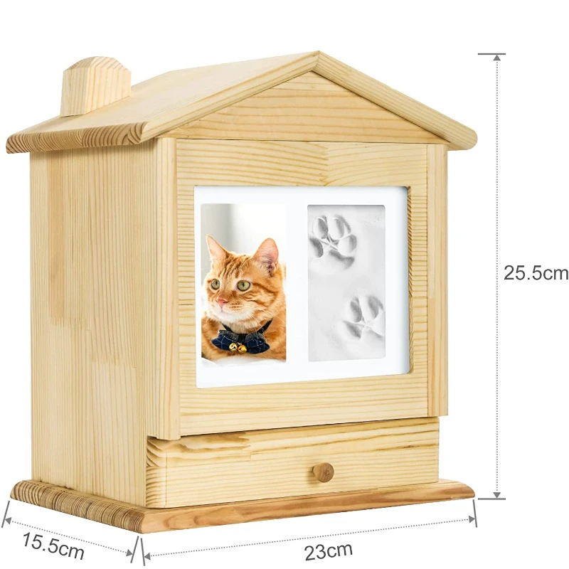 Pet Urn Pet Souvenirs Urn with Photo Frame Small House