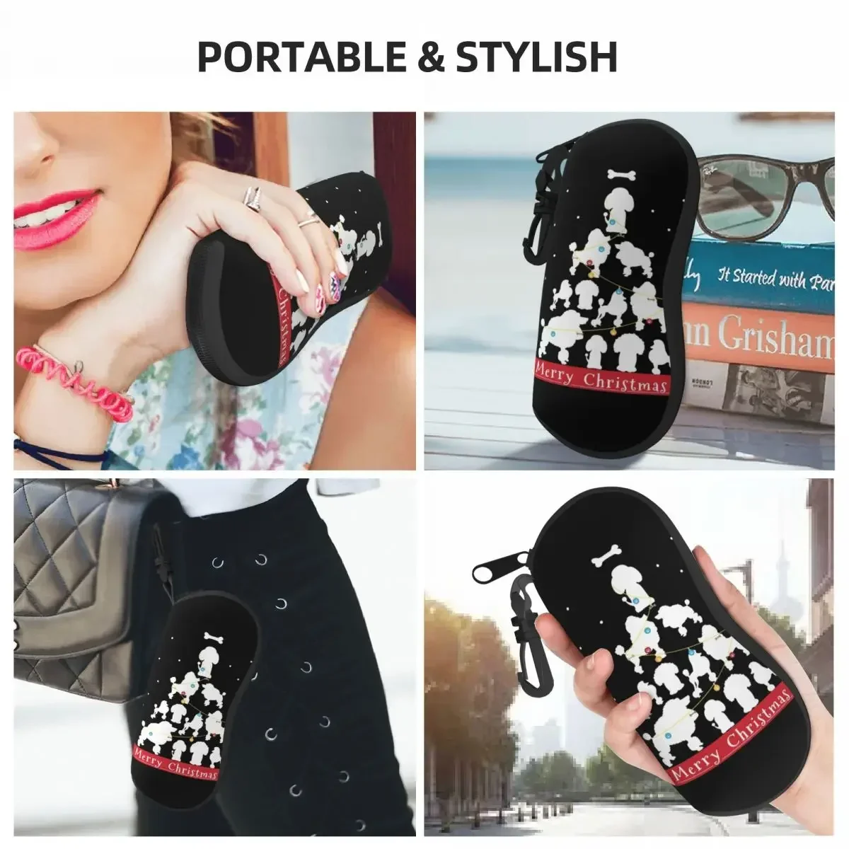 Пудель Рождественская елка подарок солнцезащитные очки мягкий чехол