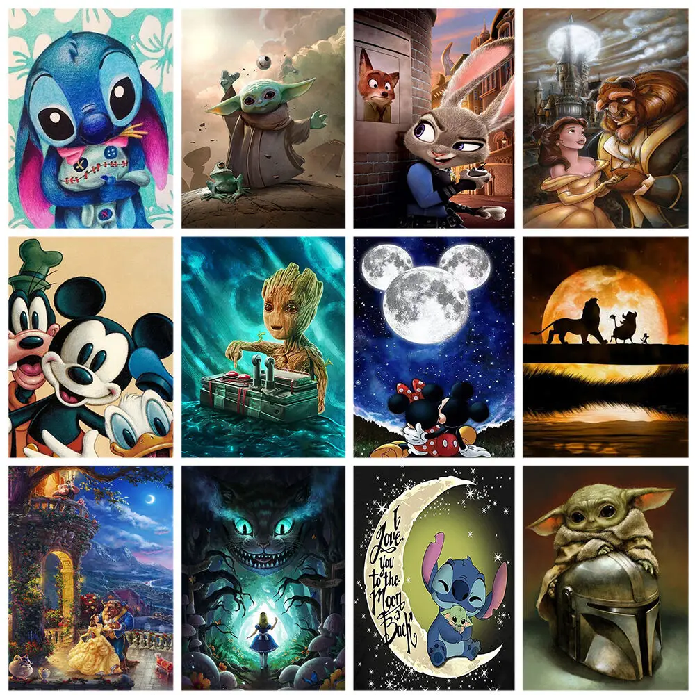 

Disney New 5D DIY Diamond Mosaic Cartoon Character Full Diamond Painting Embroidery Painting Cross Stitch Home Decoration Gift