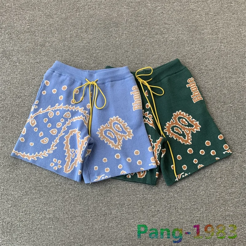 

Винтажные Трикотажные мужские и женские шорты из плотной ткани с завязкой и цветком ревеня кешью 1:1