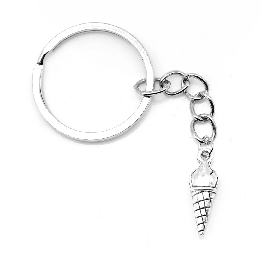 

1pcs Antique Silver Color 7x21mm Ice Cream Keychain Handmade Jewerly Diy
