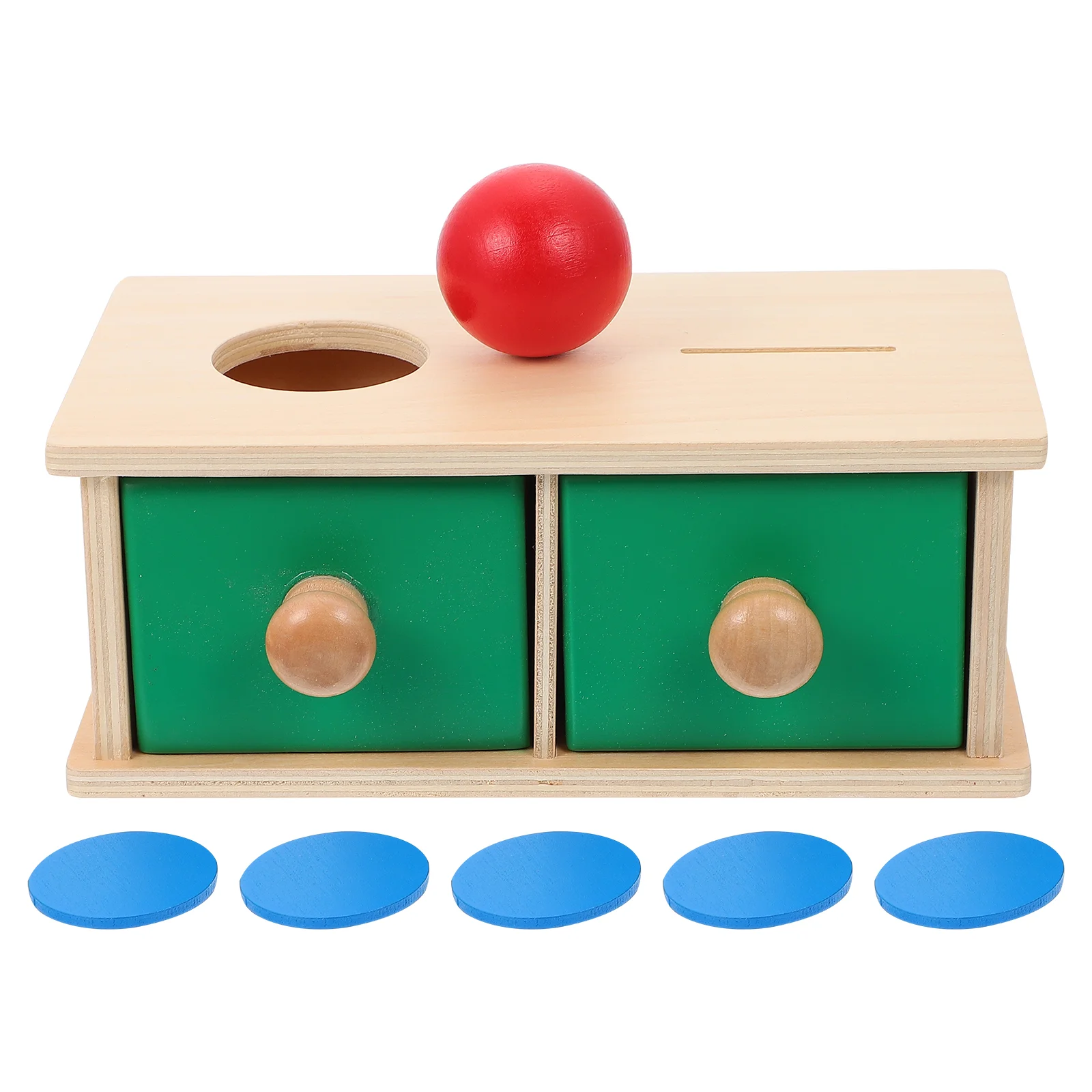 

Box Montessori Coin Toy Toys Wooden Permanence Infant Object Shape Drawer Baby Sorter Wood Early Old Babies Preschool Aids Kids
