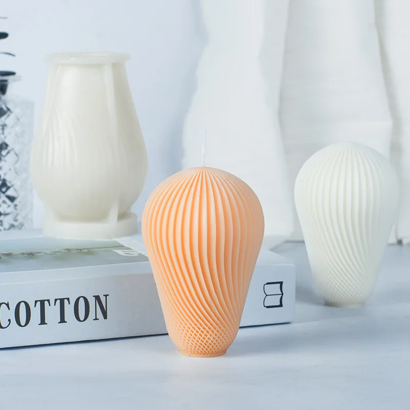 3D полосатая ваза силиконовая форма в виде столба для свечей искусственная