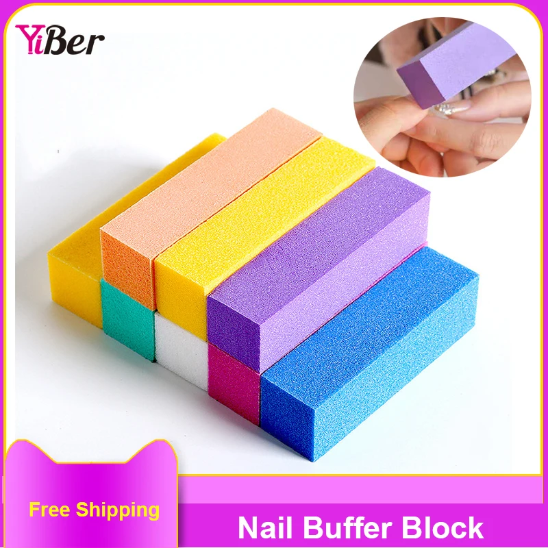 

10Pcs Nail Buffer Block Colorful Buffing Sanding Nail File Manicure 7 Colors Polish For Nail Manicure Pedicure Nails Accessories