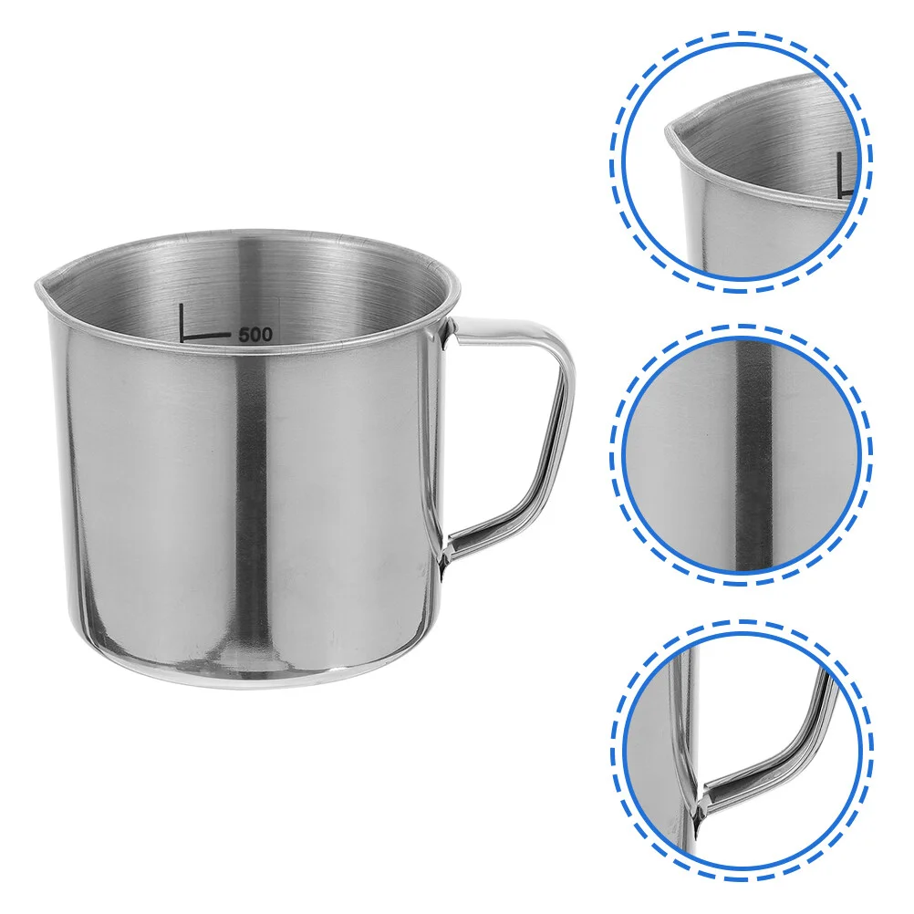 

Laboratory Stainless Steel Cups Chemistry Class Graduated Beakers 500ml