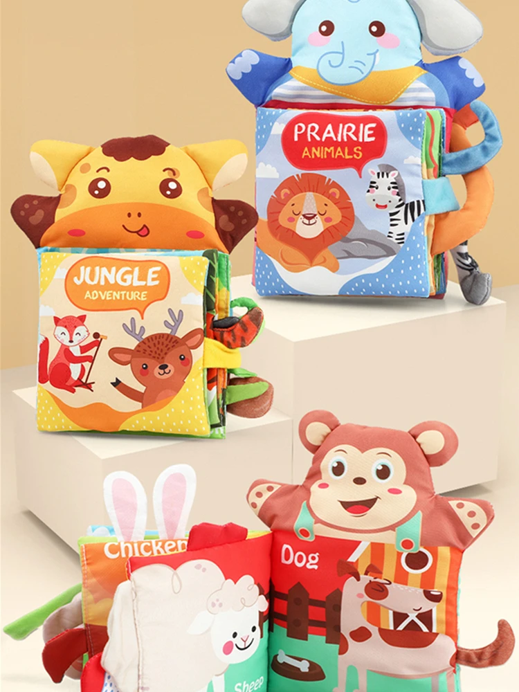 Baby Fabric Books Hand Puppet Kids Early Learning Develop Cognize Newborn Educational Cloth Book Reading Puzzle Book Toys игрушк