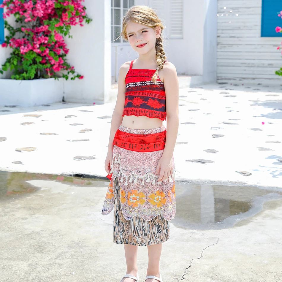 Платье принцессы Моана для косплея детская одежда на Хэллоуин малышка платье