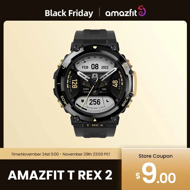New Amazfit T Rex 2 Outdoor GPS Smartwatch T-Rex 2 Dual Band Route Import 150+Built-in Sports Modes Smart Watch For Android iOS