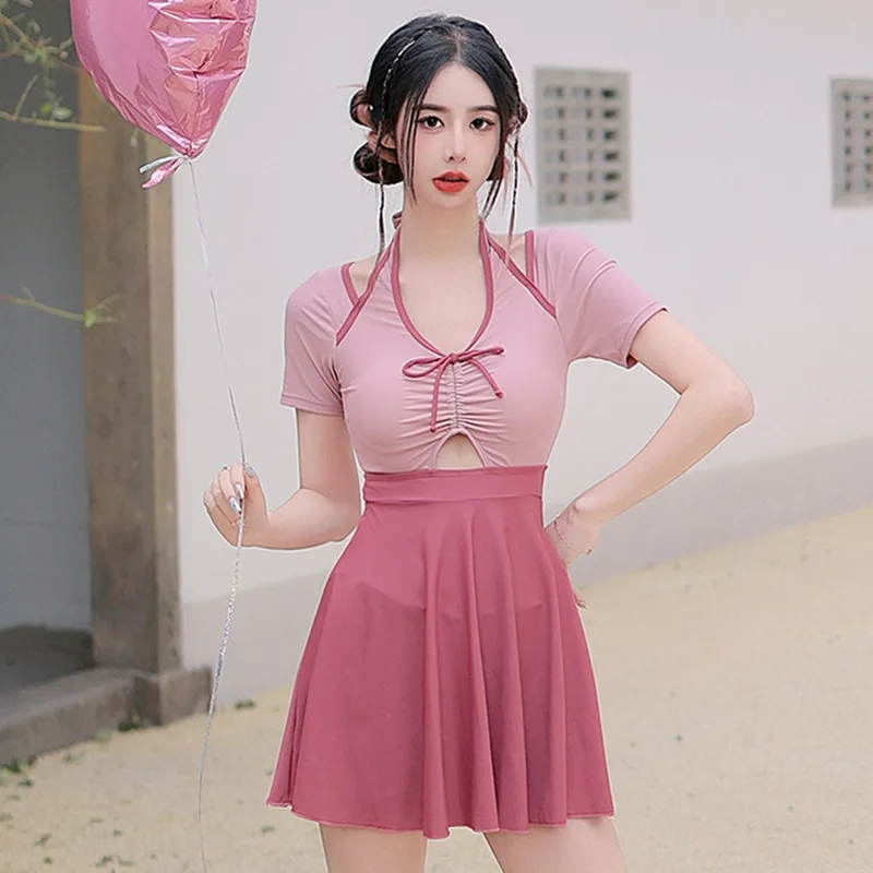 

Женский слитный купальник wisuusing большого размера, новинка 2023, милая и красивая юбка, стиль консервативного шоу, тонкий, популярный Весенний костюм