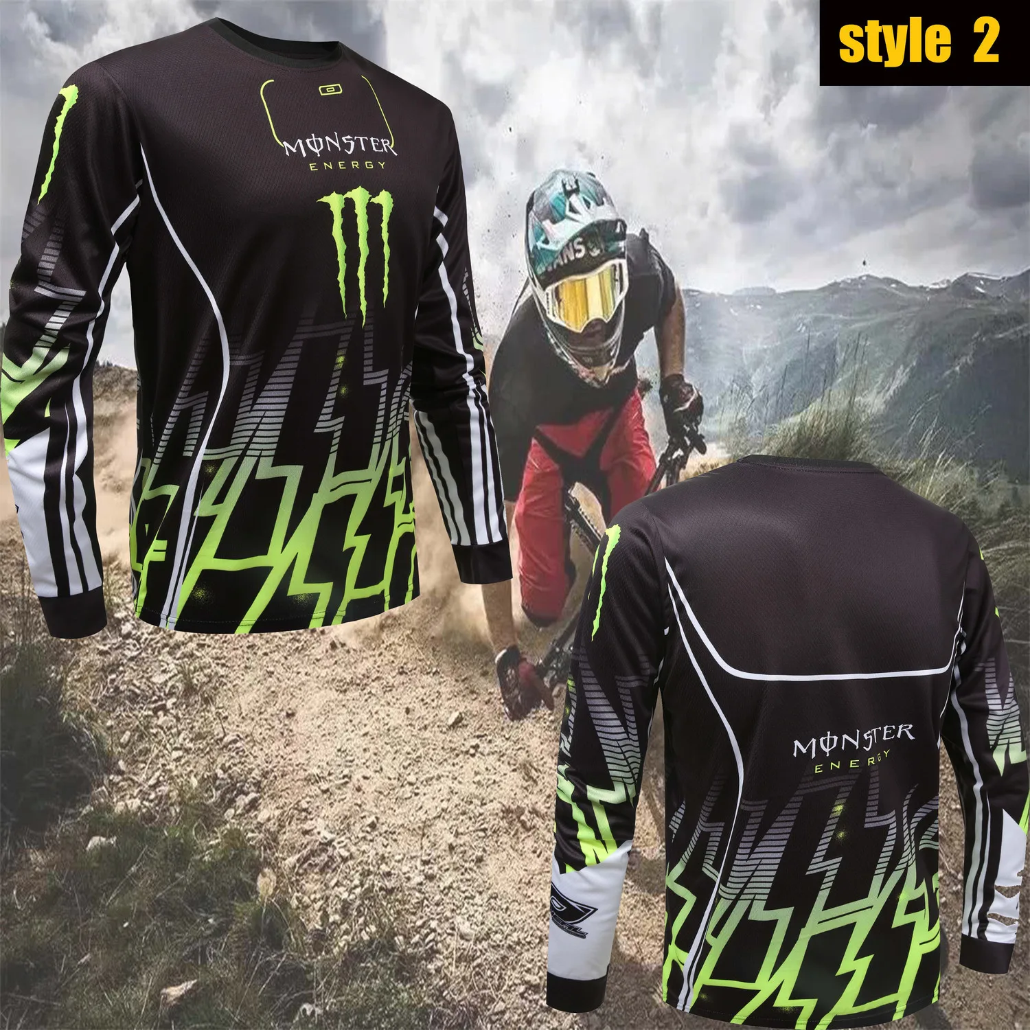 

2023 latest Monster Energy men's long-sleeved mountain bike riding clothes off-road motorcycle downhill clothing riding clothes