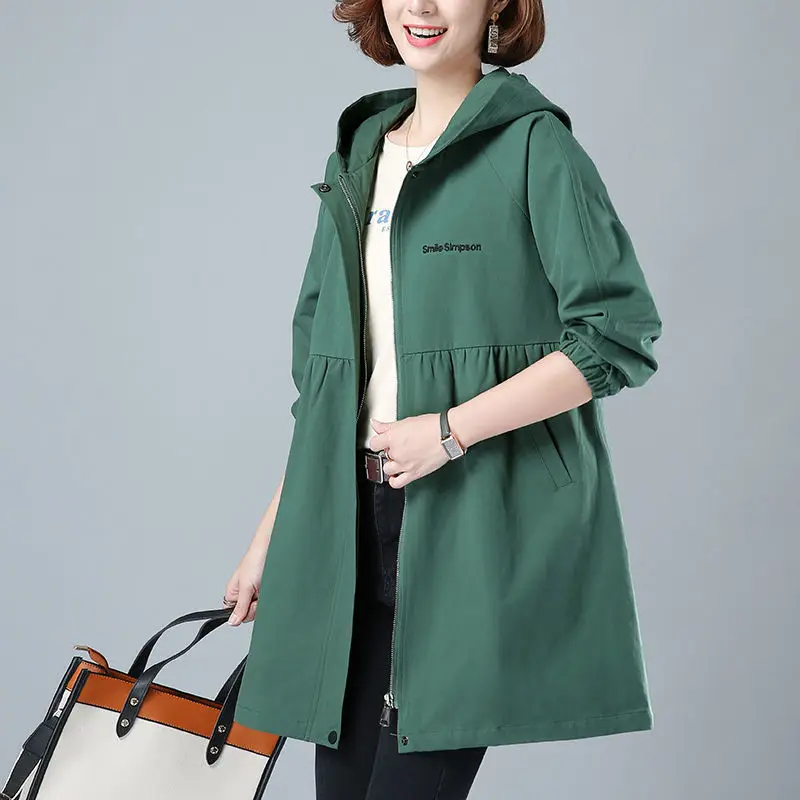 

2022 Spring Autumn Hooded Causal Windbreaker Famale Basic Jackets Women's Jacket Coats Zipper Lightweight Jackets Outwear K697
