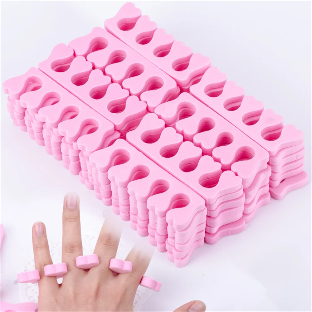 

50pcs Professional Pink Toes Separators For Nail Art Separators Fingers Foots Sponge Soft Gel Uv Tools Polish Manicure Pedicure