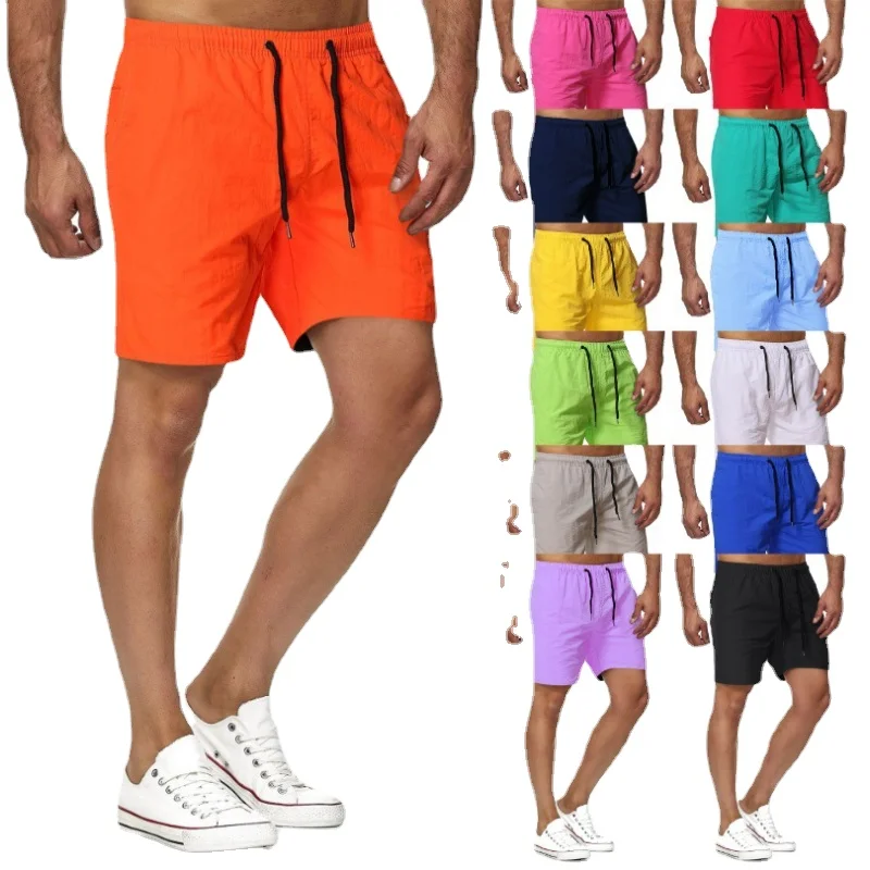 Y2k Summer Style Men's Casual Beach Pants Candy Color Five Quarter Pants An Extra Comfortable Pair of Solid Colored Shorts