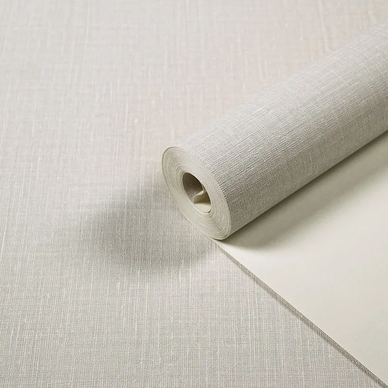 

Shallow cream-colored yellow light linen color deep embossing wallpaper imitation linen pure pigment color contracted sitting