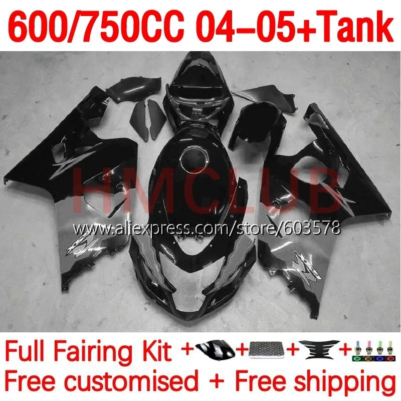 

+Tank Injection For SUZUKI GSXR 600 750 CC K4 GSXR750 GSXR-600 GSXR600 04 05 GSXR-750 2004 2005 Fairings 178No.49 grey black