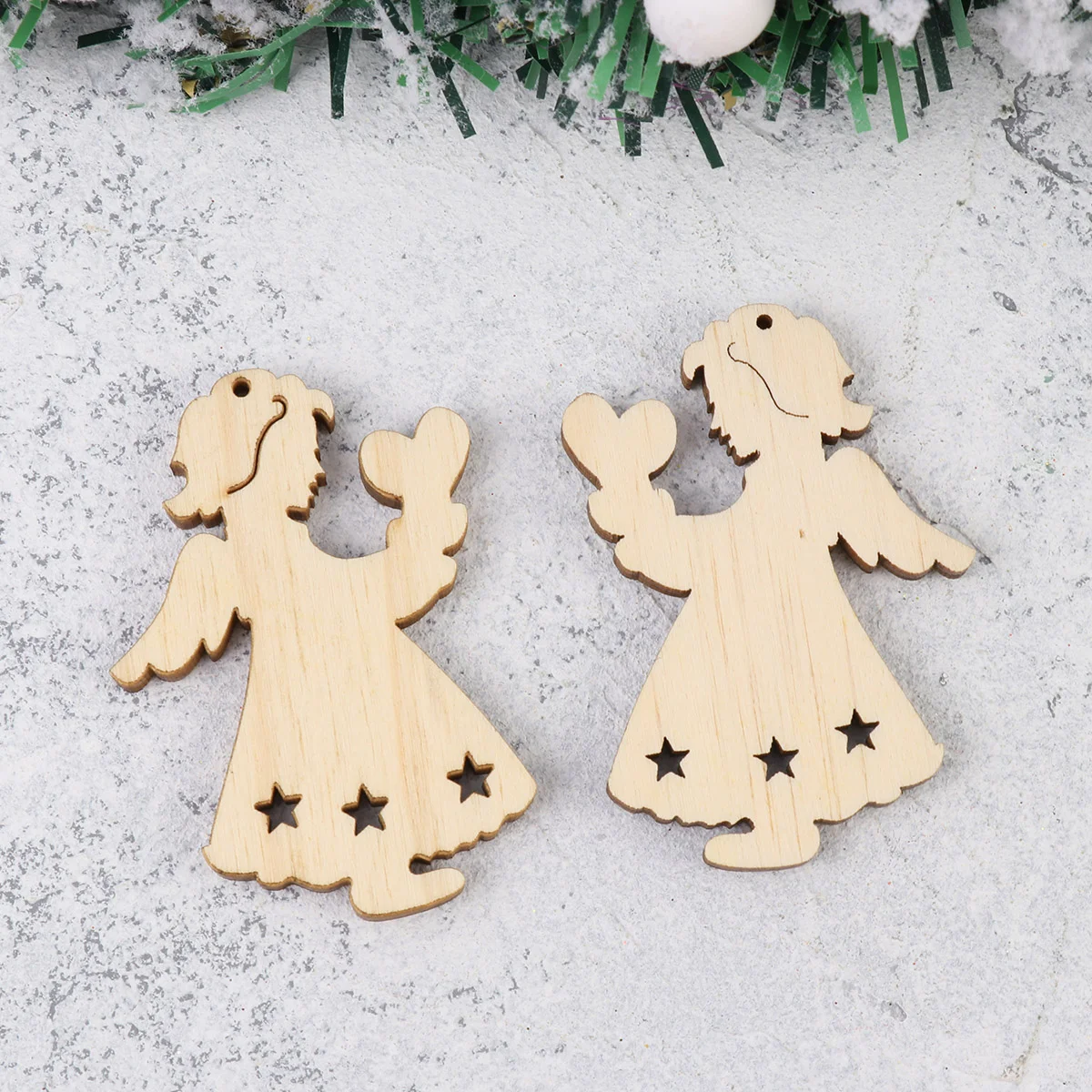 

Christmas Wooden Wood Hanging Gift Tagsdecorations Tag Tree Diy Decor Pendant Cutouts Favors Party Cutout Craft Crafts Vintage