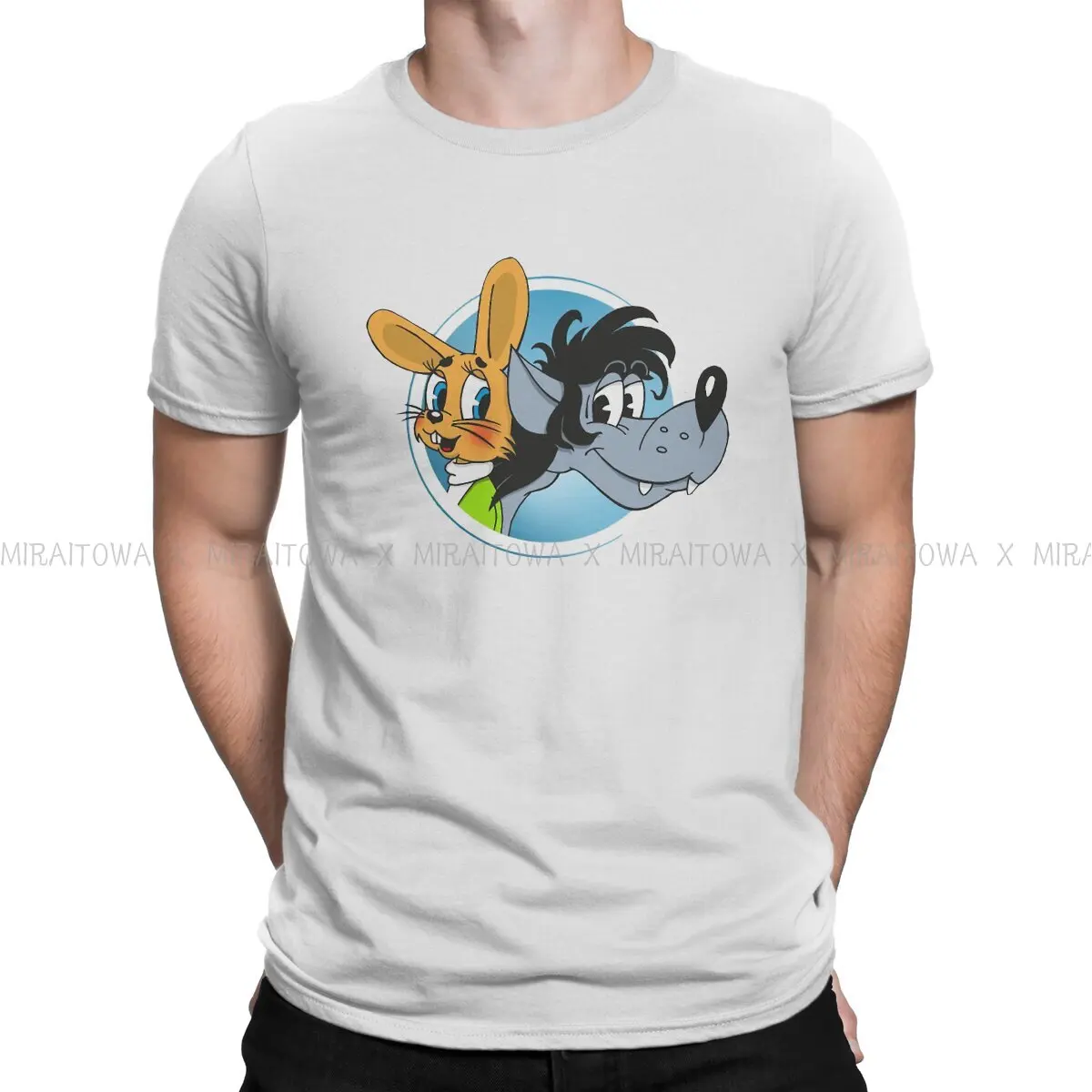 

Best Animals O Neck TShirt Nu Pogodi Wolf Rabbit Russian Soviet Cartoon Fabric Classic T Shirt Man's Clothes Fashion Hot Sale