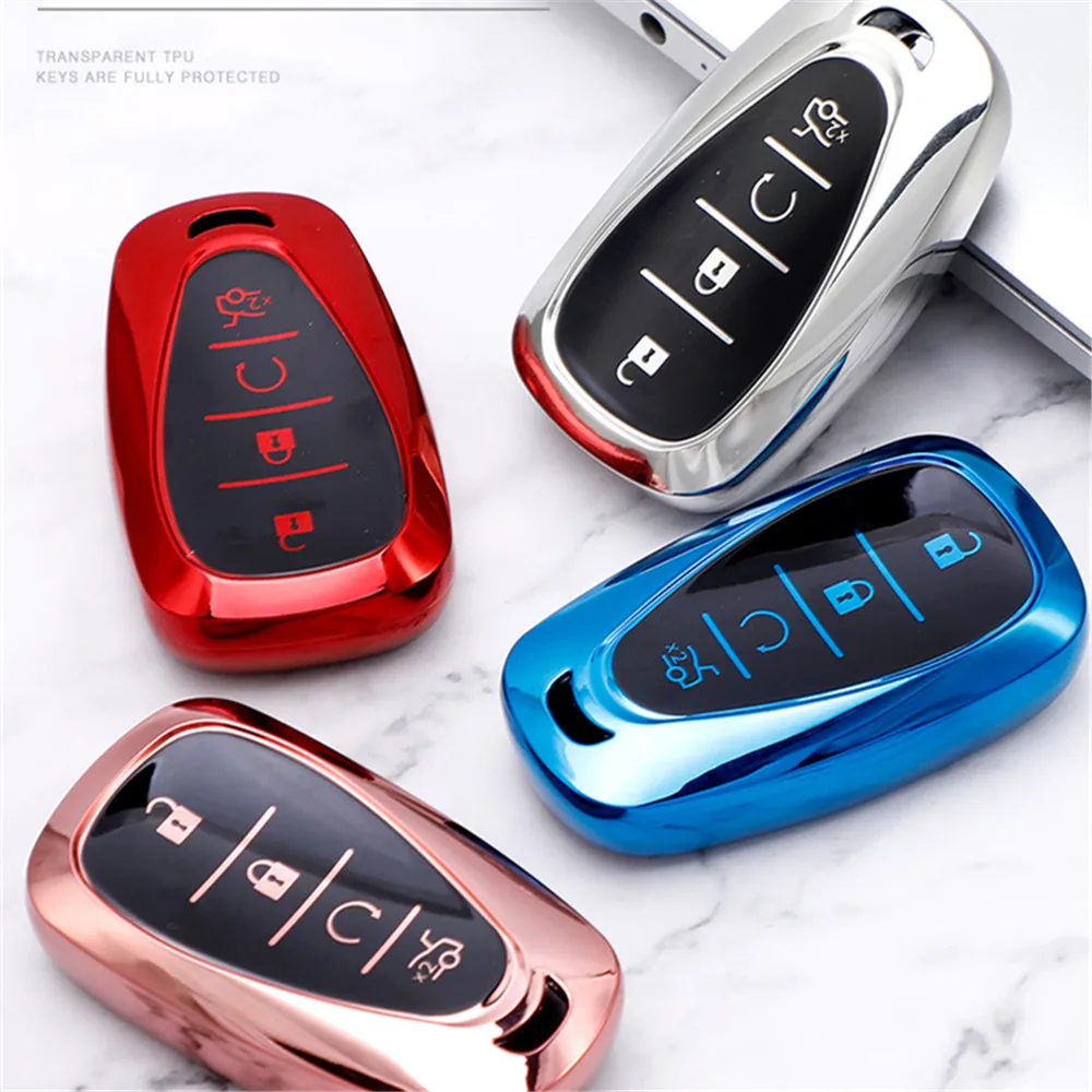 

Car Key Covers TPU Key Case Fob Shell for Chevrolet Cruze Spark Sonic Camaro Volt Bolt Trax Malibu Cruze 2 3 4 5 Button Styling