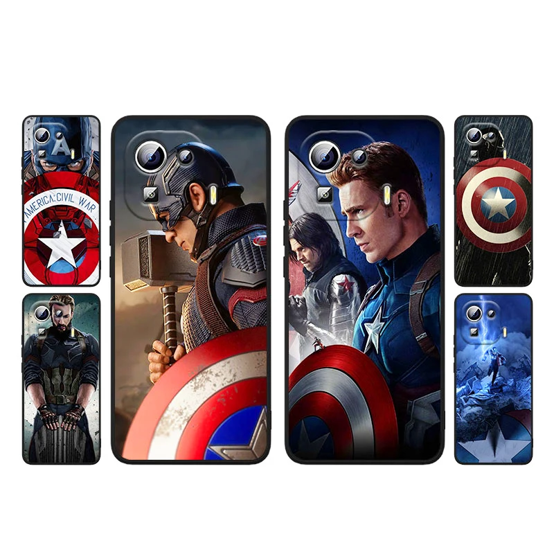 

Marvel Captain America Phone Case Xiaomi Mi 12 12X 11T 11 11i 10i 10T 10S Note 10 9 Lite Ultra 5G Silicone TPU Cover