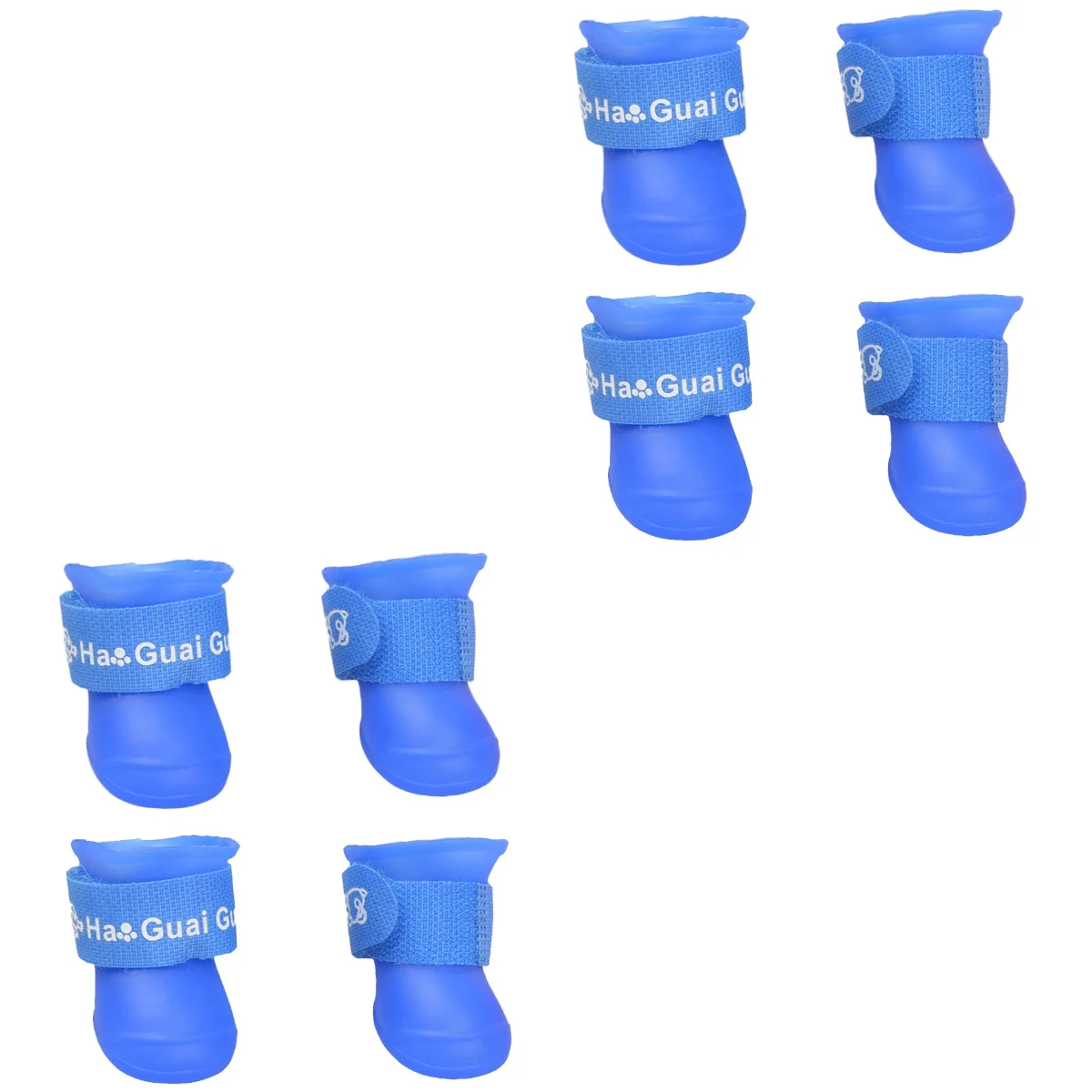 

2pcs Little Dog Puppy Anti-slip Rain Snow Boots Candy Colors Rubber Boots Shoes - M (Blue)