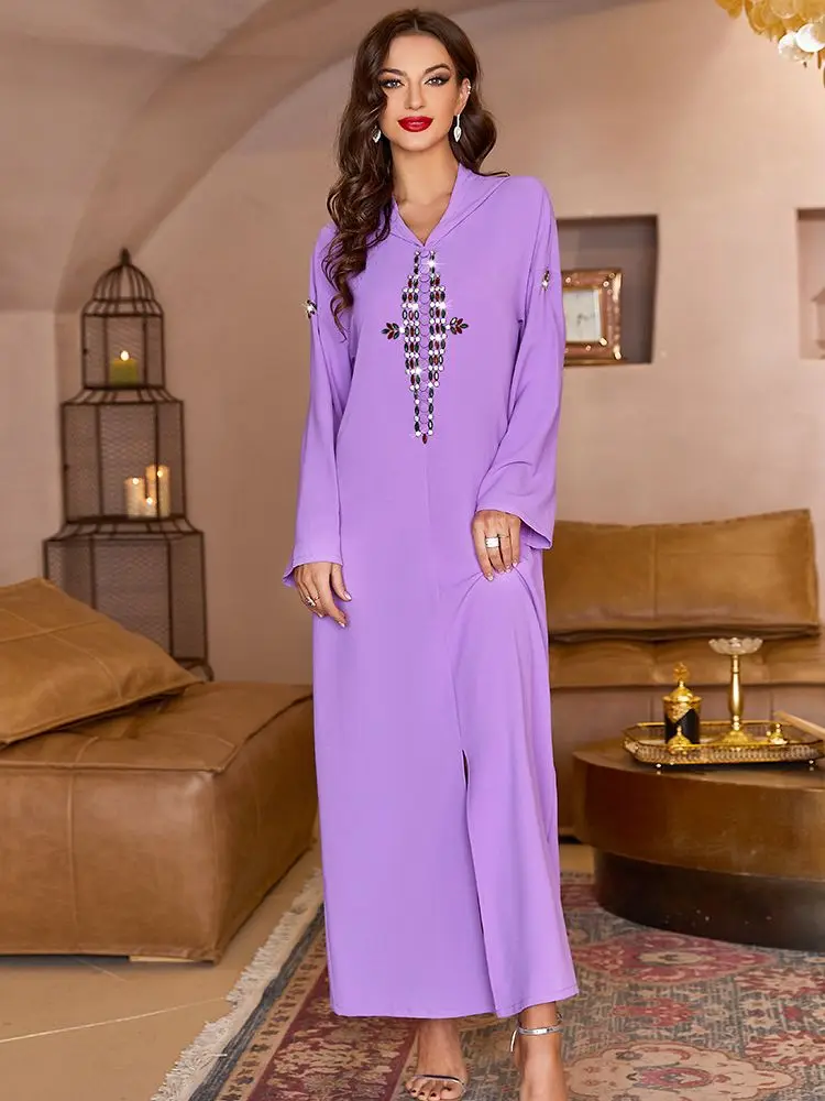 Рамадан ИД Мубарак атласная кафтан Abaya женская одежда мусульманская молитва мусульманское платье для женщин