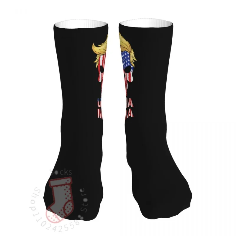 

Female Sports Ultra Maga Proud USA Flag Socks Cotton Cartoon Make America Great Again Women Sock