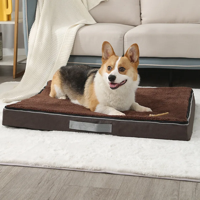 

Removal Pet Bed Waterproof Dog Mattress with Cover Egg-Crate Memory Foam Dog Bed Calming Cat Mat Plush Puppy Large dog Mat
