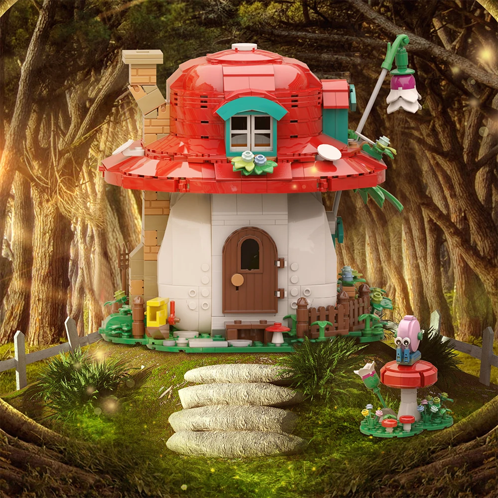 

MOC Adventure Island Mushroom House Elf House Building Block set for Forest Magic Fairyed Cottage Building Model Brick Kids Toys
