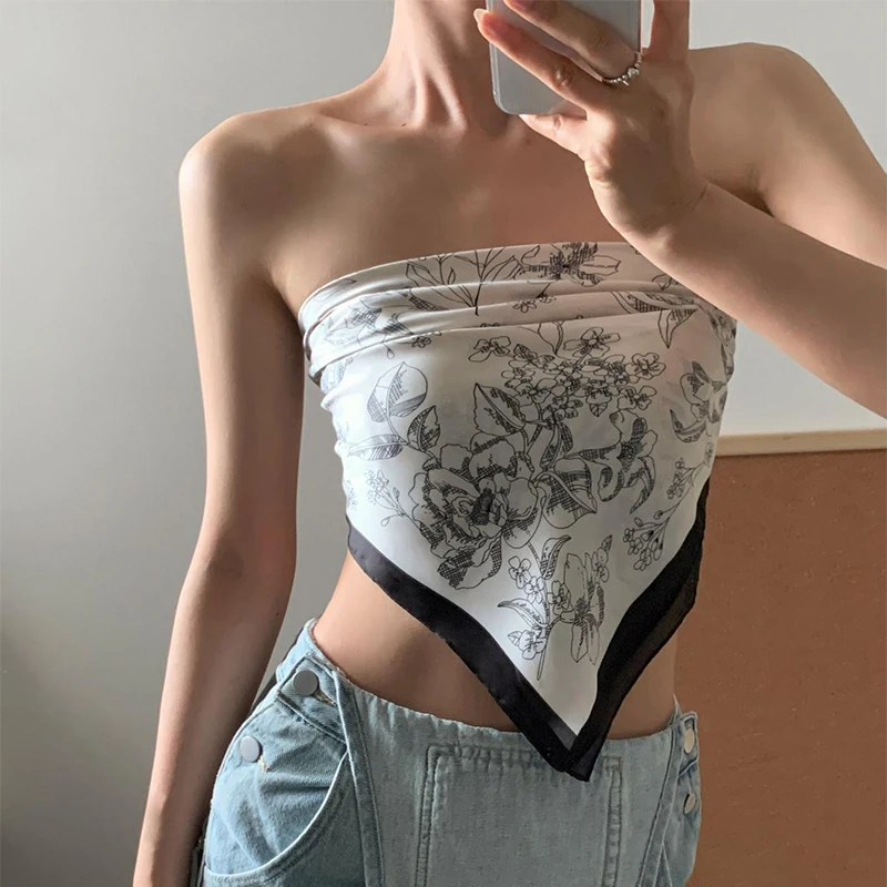 Роскошный шелковый квадратный шарф для женщин 2024 атласный шейный платок с