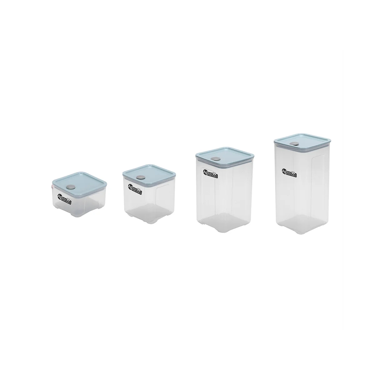 

4Pcs PP Food Storage Box Plastic Clear Set with Pour Lids Bottles Jars Dried Grains Tank