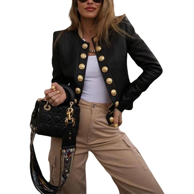 Street Fashion Blazer Jacket Women Cool Solid Colors Multi-Button Indie Outwear 2021 Office Lady Casual Commute Blazer Work Wear