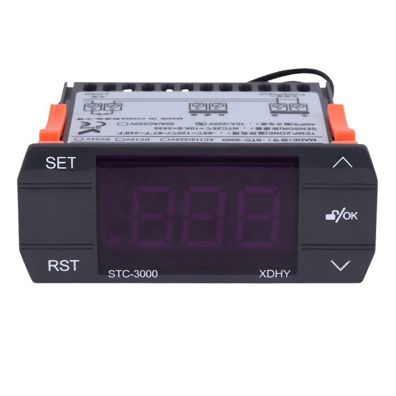 

STC-3000 Digital Temperature Controller Thermostat Plastic Digital Temperature Controller Thermostat With Sensor 110-220V 30A